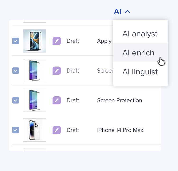AI Enrich – in-context menu AI Enrich – in-context menu